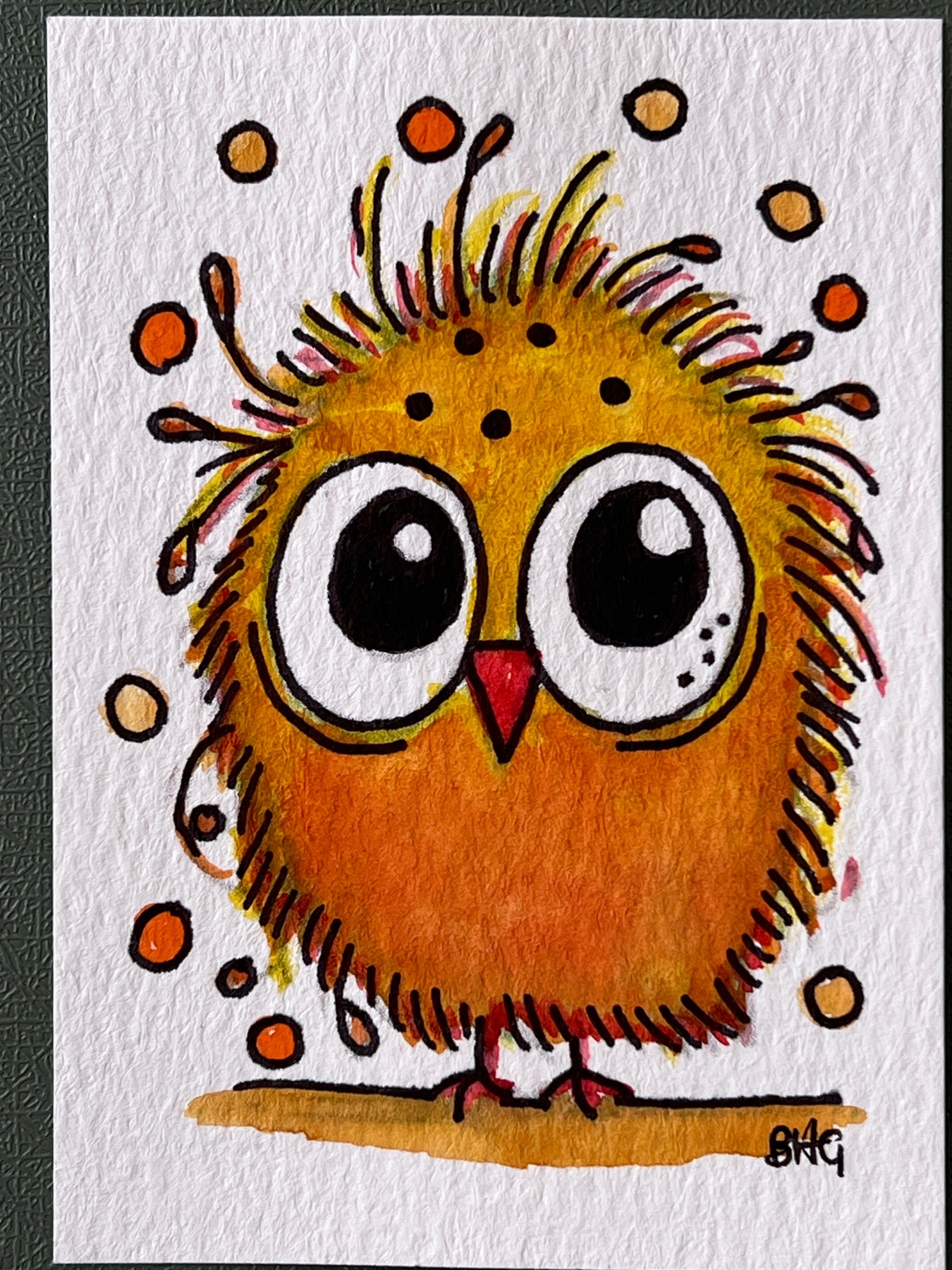 Silly Birdy aceo art card