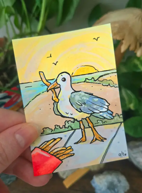 I'll Take Fries With That aceo art card