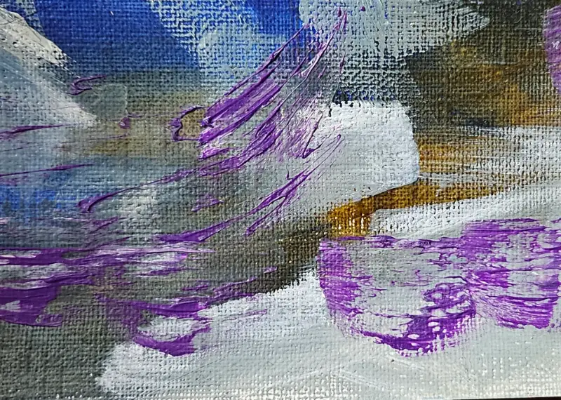 Plum Fight in Winter (a Sonata for Scurvy no. 2) aceo art card