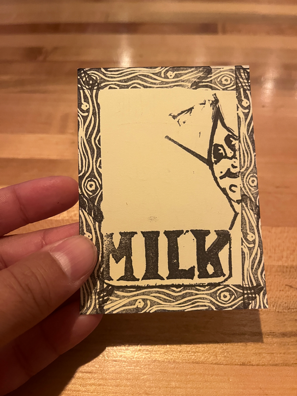 Adios milk aceo art card