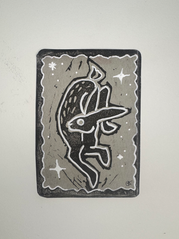 Black Rabbit aceo art card