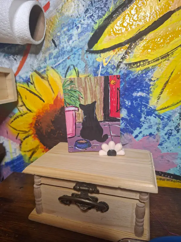 Just a cat aceo art card