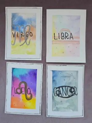 Stardust & Signs: Libra Glyph aceo art card thumbnail 2