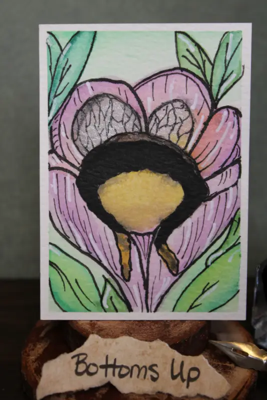 Bottoms Up aceo art card