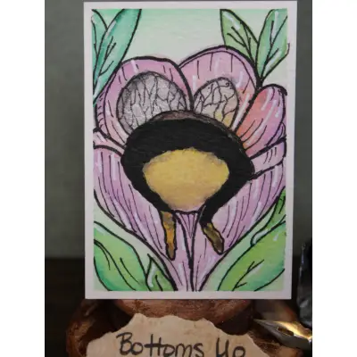 Bottoms Up aceo art card thumbnail 1