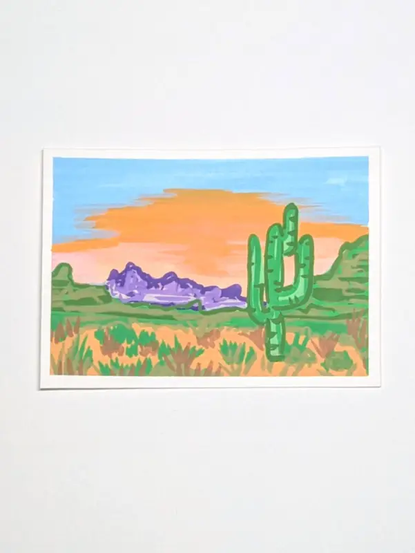 Sunset Desert aceo art card