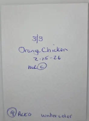 Orange Chicken 3/3 aceo art card thumbnail 2