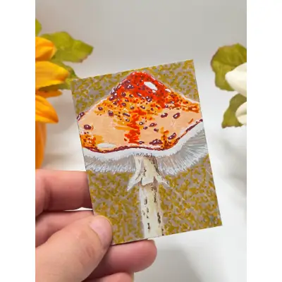 Crimson Cap aceo art card thumbnail 2
