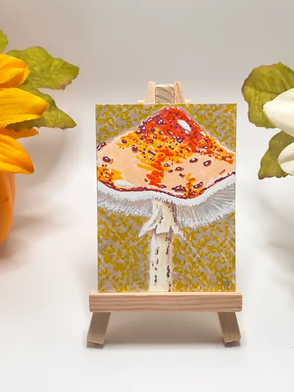 Crimson Cap aceo art card