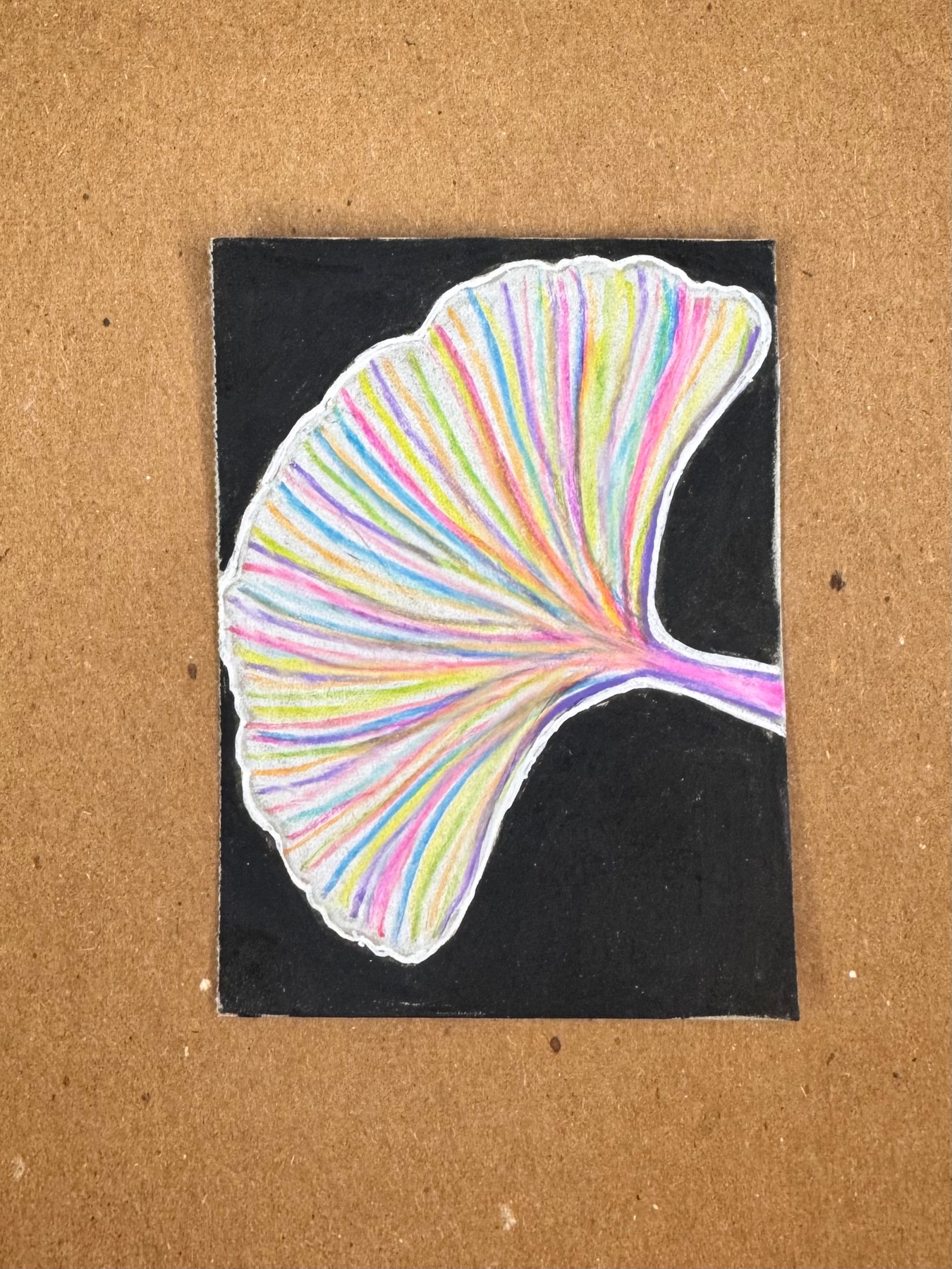 Rainbow Gingko 3 aceo art card