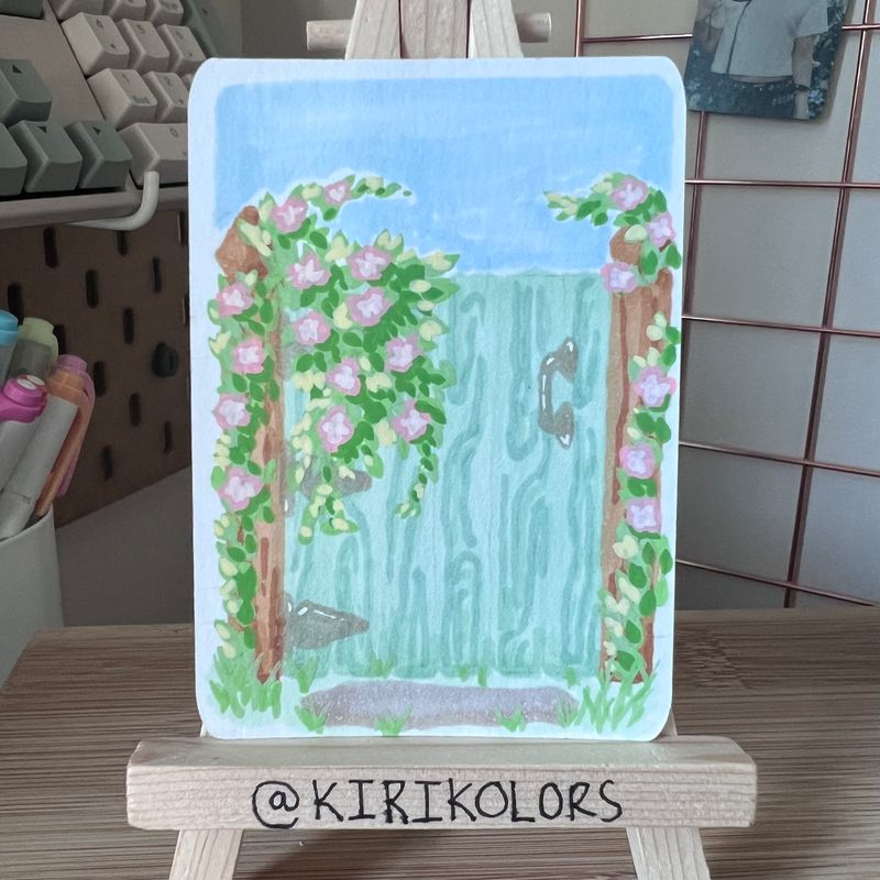 Climbing Rose aceo art card