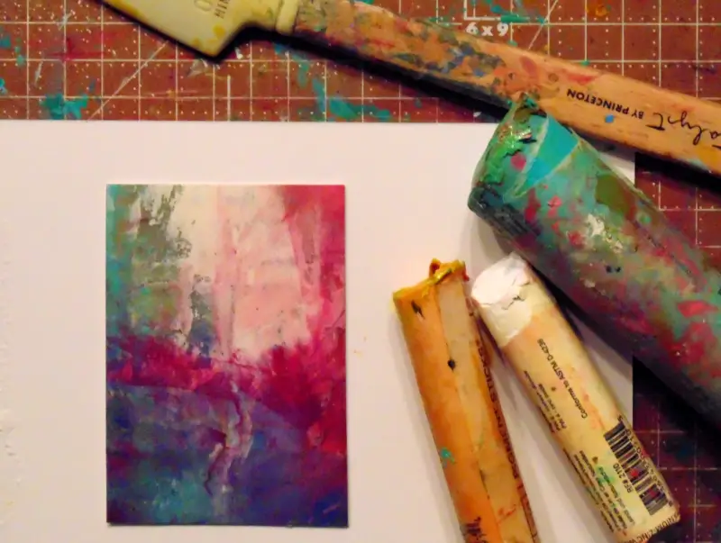 New Mexico Landscape Original Art Oil Painting ACEO aceo art card
