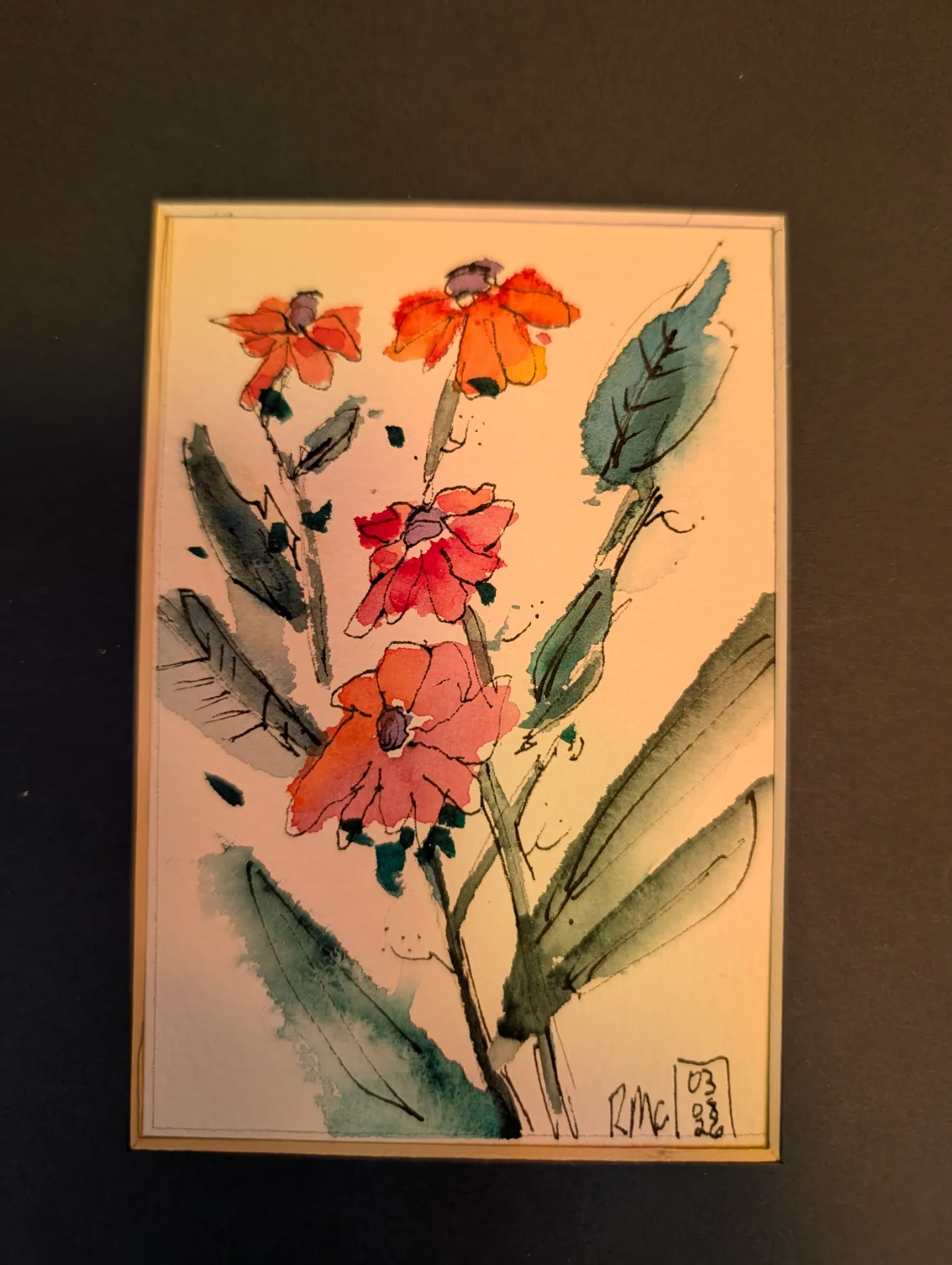 Watercolor Floral #34 aceo art card