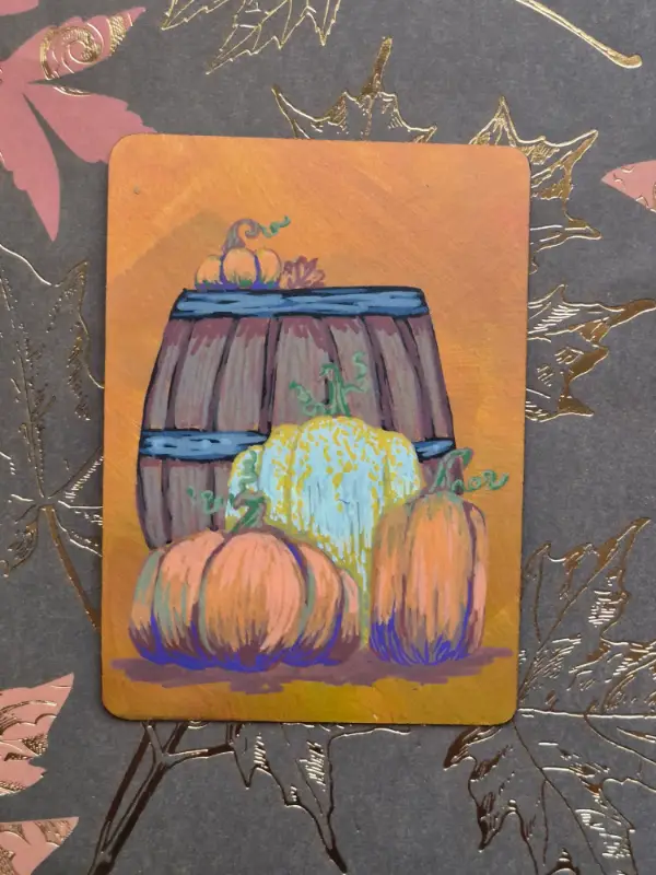 Pumpkin Pile aceo art card