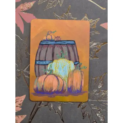 Pumpkin Pile aceo art card thumbnail 1
