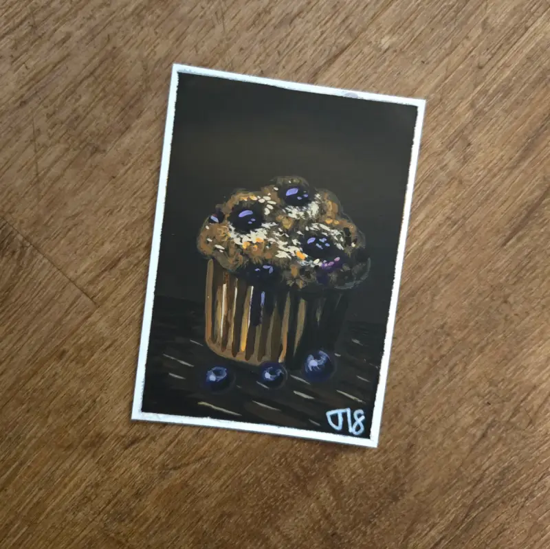 Blueberry Muffin aceo art card