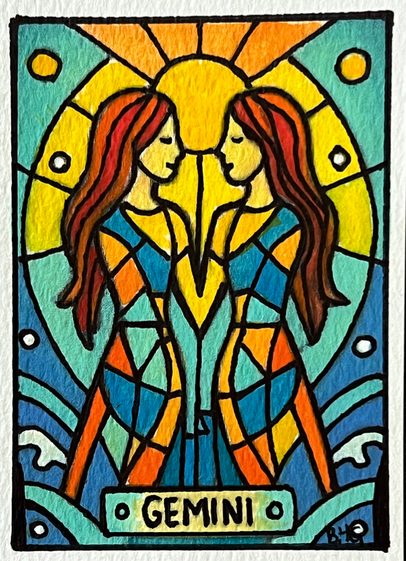 Gemini aceo art card
