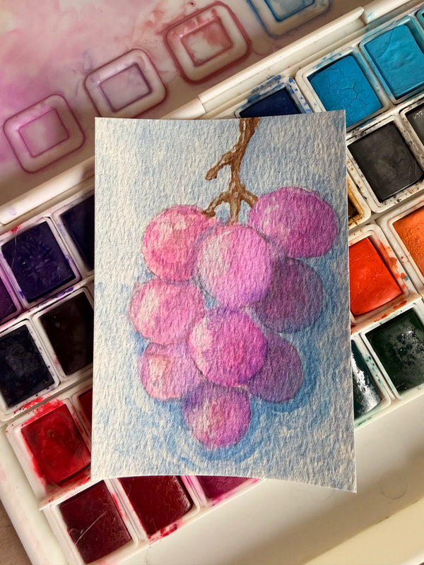 Juicy grapes aceo art card