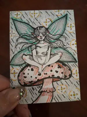 A Fairy's Mischief aceo art card thumbnail 2