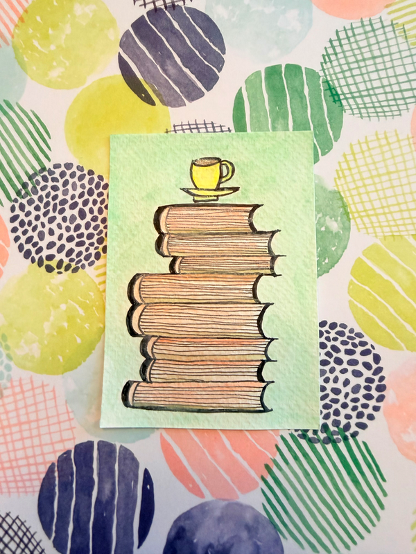 Book Addiction - By Cici and Bobo aceo art card