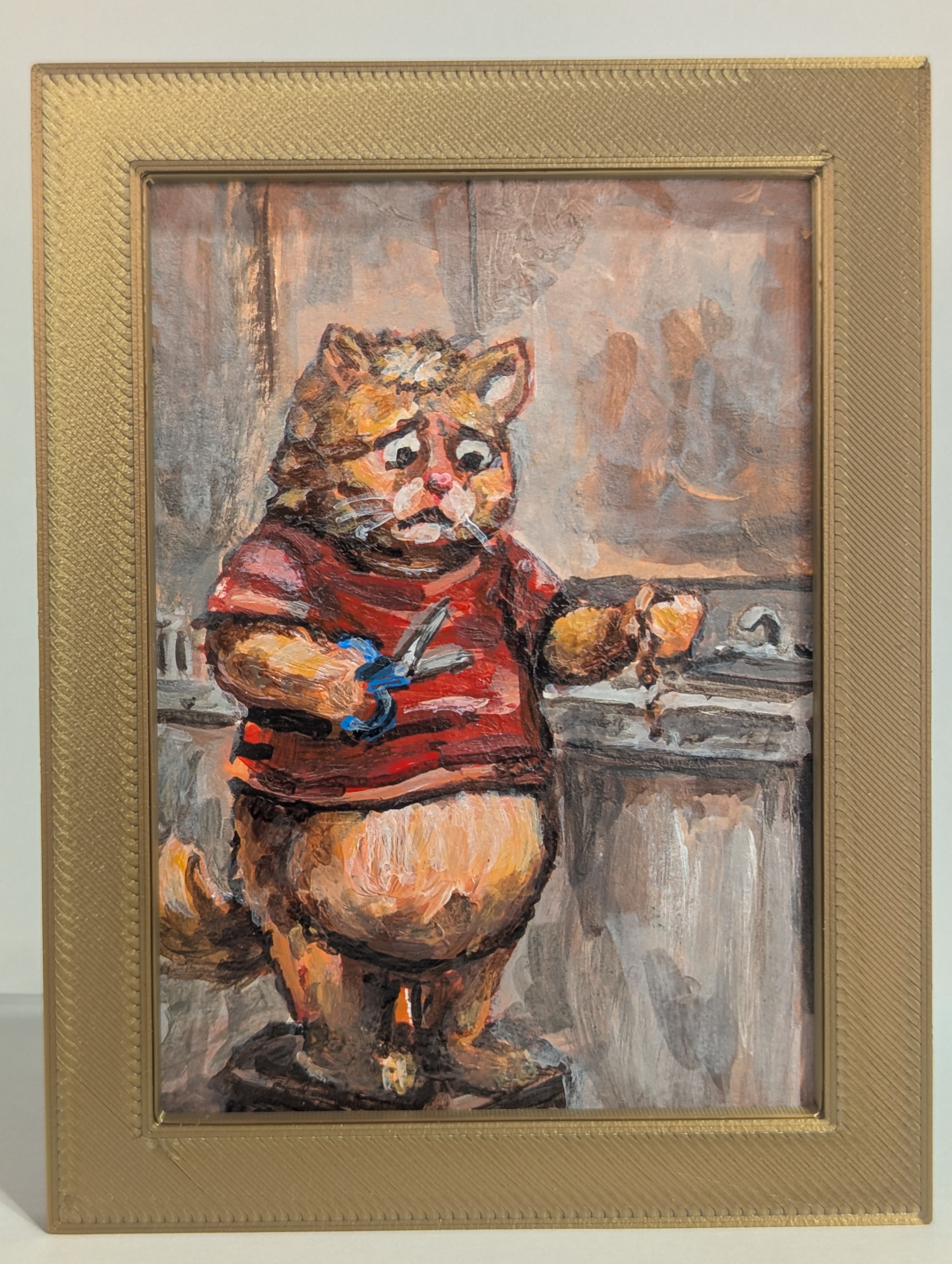 Penny's First Haircut aceo art card