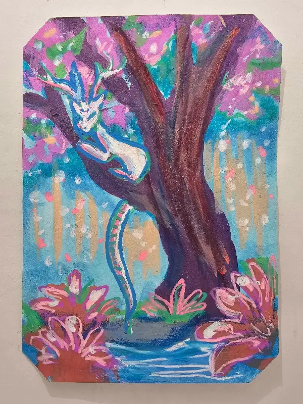 The Creature in the Tree aceo art card