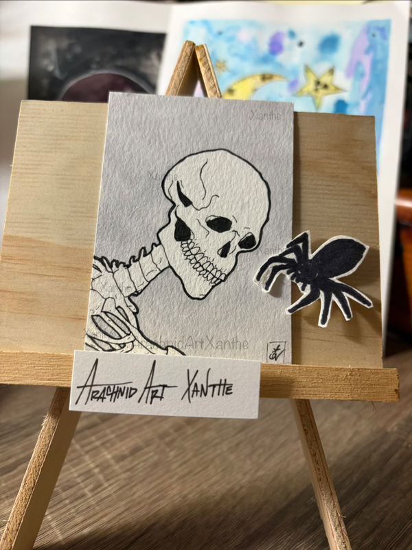 BONES |COPIC markers & Micron pen aceo art card