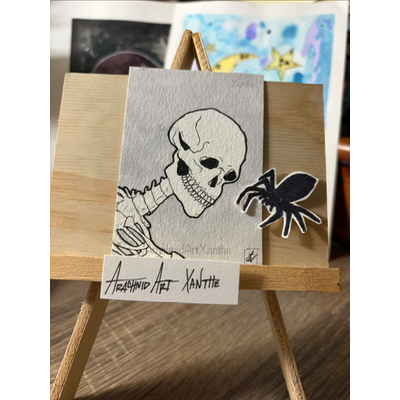 BONES |COPIC markers & Micron pen aceo art card thumbnail 1