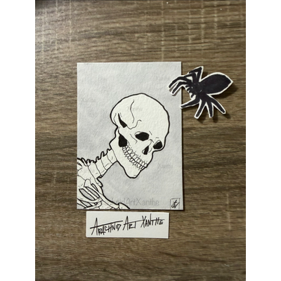 BONES |COPIC markers & Micron pen aceo art card thumbnail 2