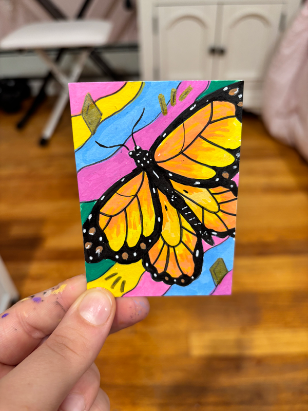 Monarch Butterfly aceo art card
