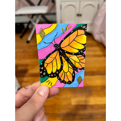 Monarch Butterfly aceo art card thumbnail 1