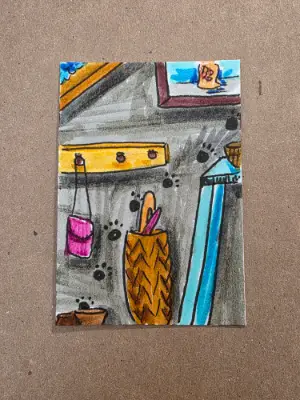 Small Chaos aceo art card thumbnail 1