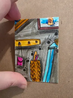 Small Chaos aceo art card thumbnail 2