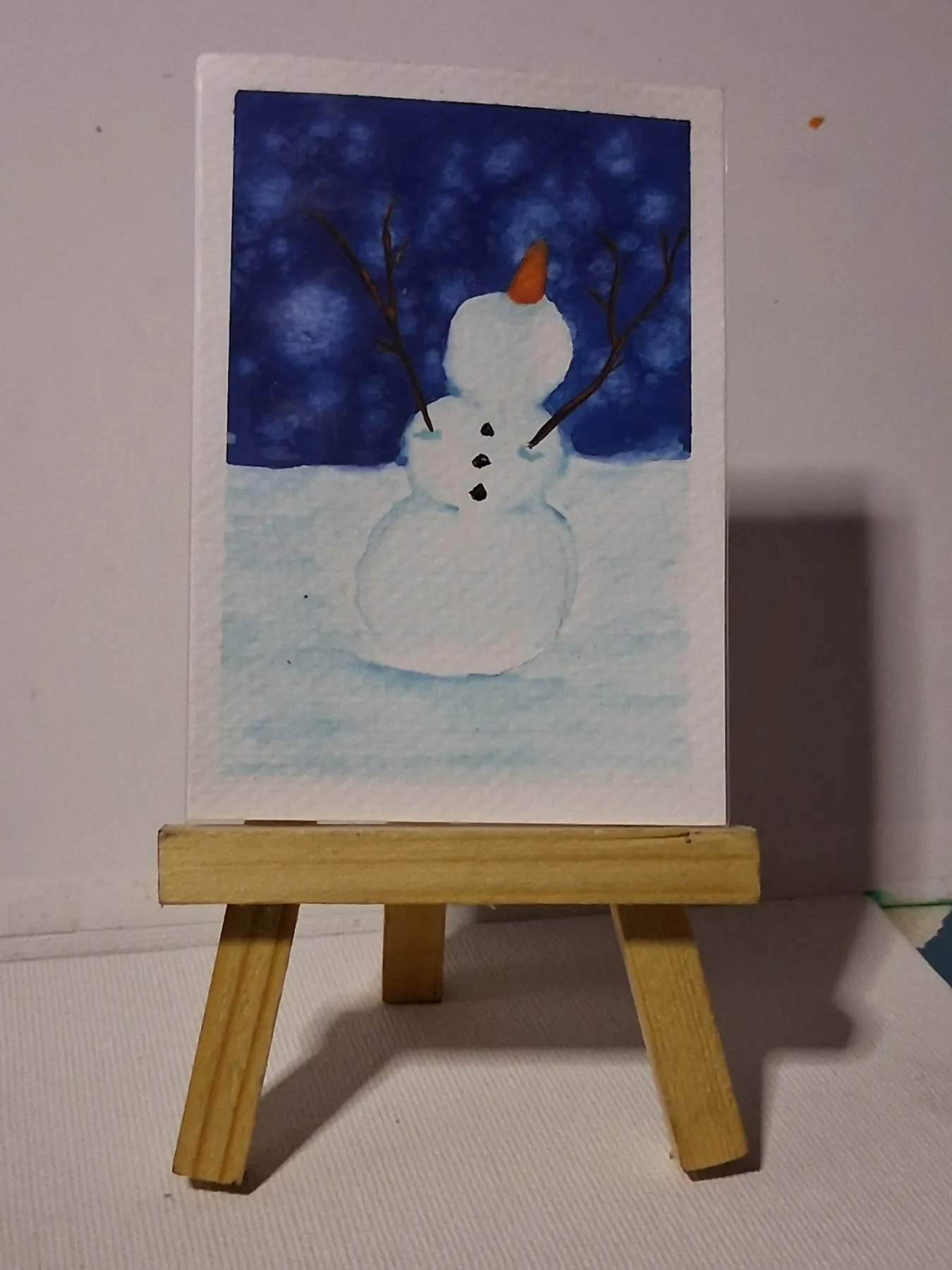 Snowman Winter #2 aceo art card