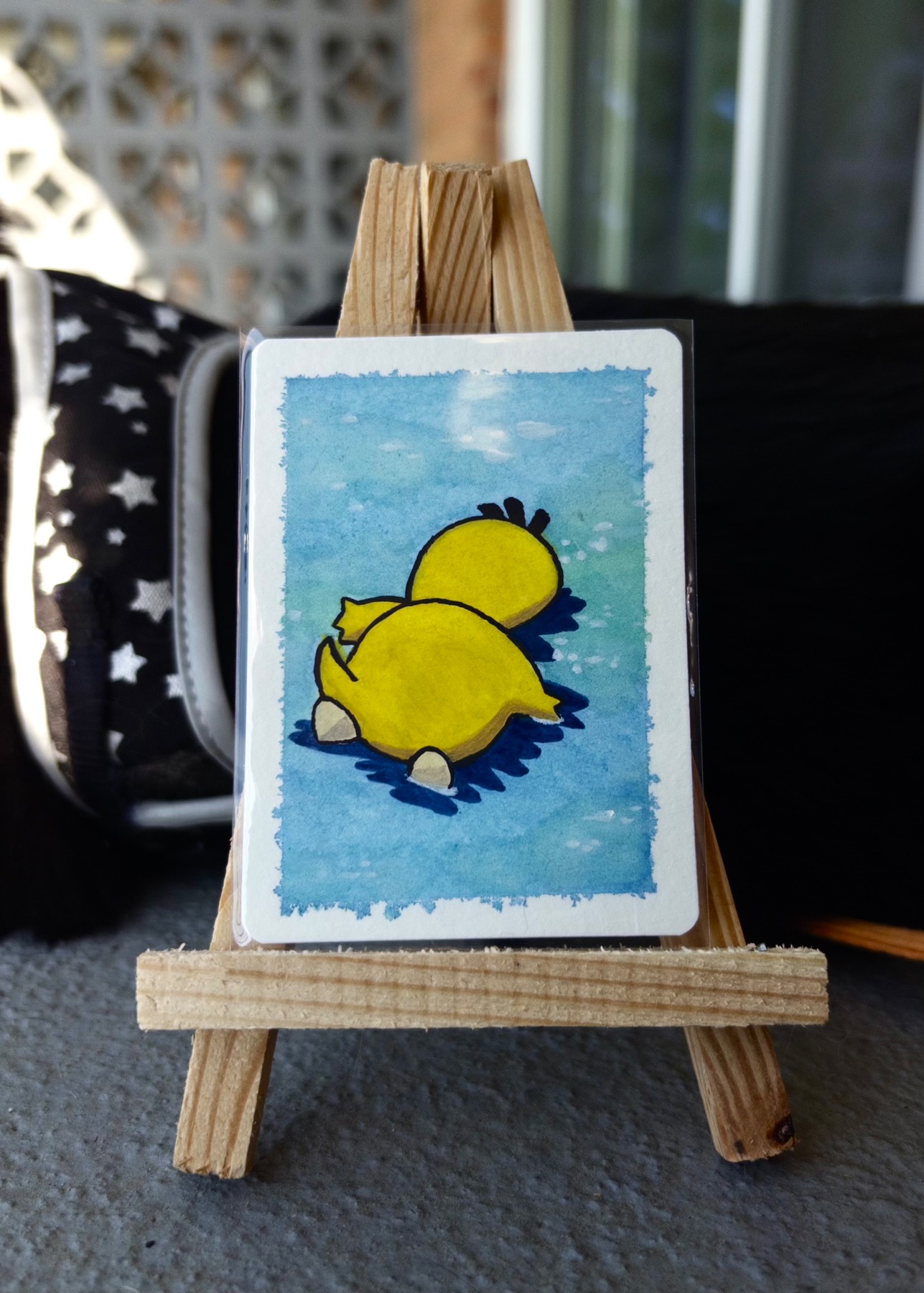 Psyduck Swim aceo art card