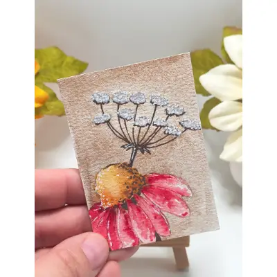 Autumn Meadow Grace aceo art card thumbnail 2