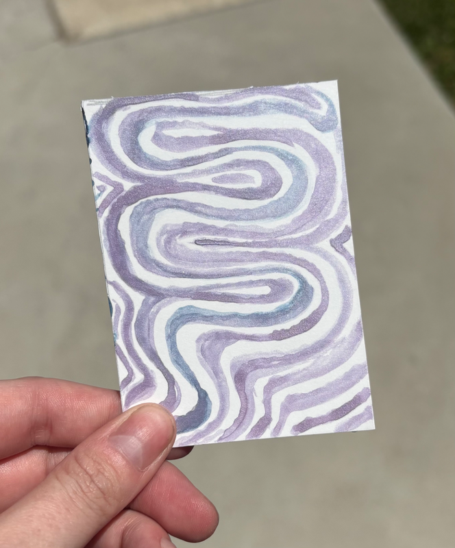 Zen Swirls- amethyst shimmer aceo art card