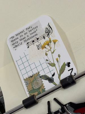 Yellow flower travel quote collage print by Mazerzine Emily Dickinson aceo art card thumbnail 2