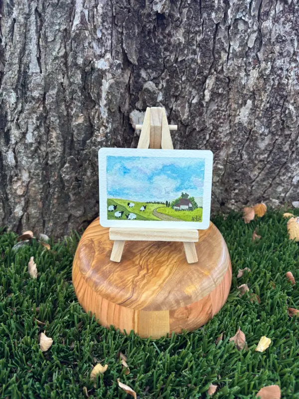 Sheep Study: Five Sheep aceo art card