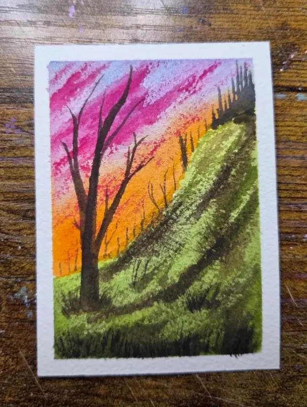 Erie Tree aceo art card