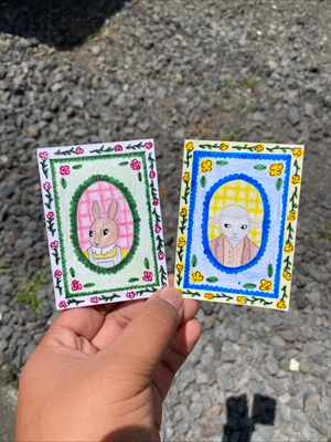Whimsical Portrait Fantasy (Rabbit) aceo art card thumbnail 2