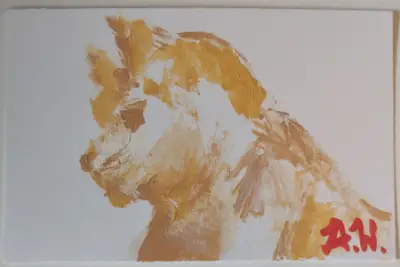 Kitty Cat Abstract by Amy Warrick aceo art card thumbnail 1