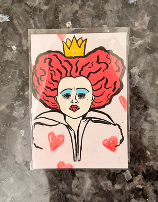 Alice in Wonderland, Mad Hatter, Queen of Hearts aceo art card thumbnail 2