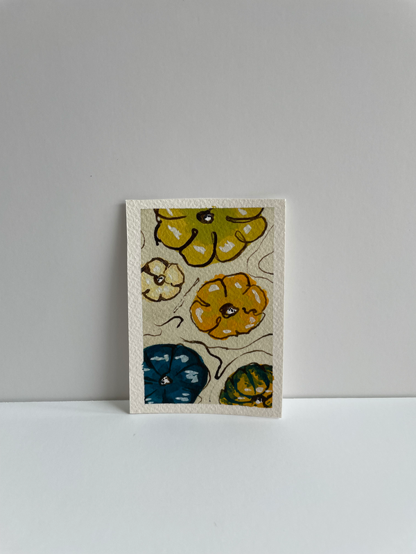 Pumpkins or flowers? aceo art card