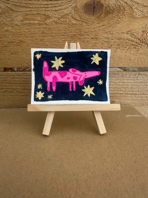 Space Dog aceo art card