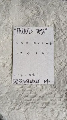 Fairies toys aceo art card thumbnail 2