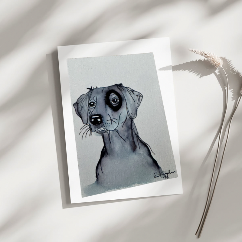 Blue Dog aceo art card