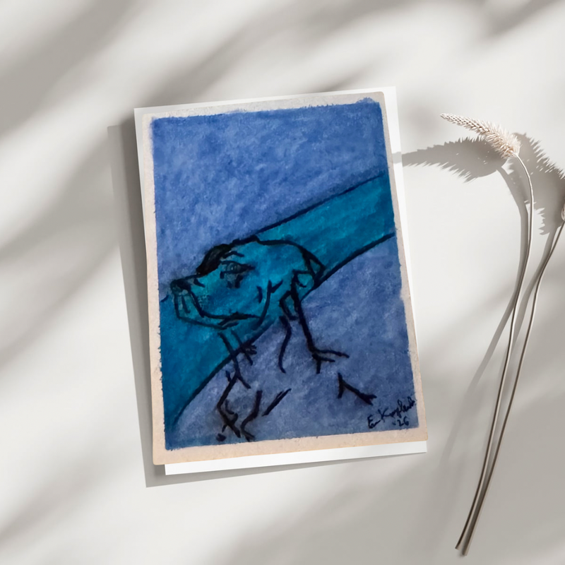 Blue Dog aceo art card