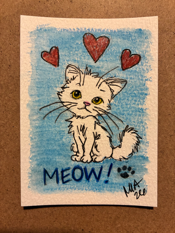 MEOW! aceo art card