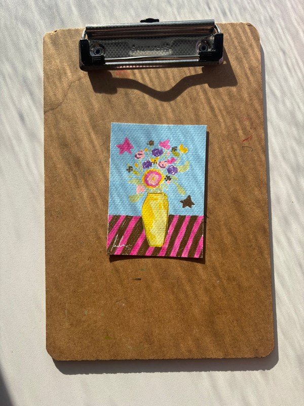 “Vase of Truth” flowers aceo art card